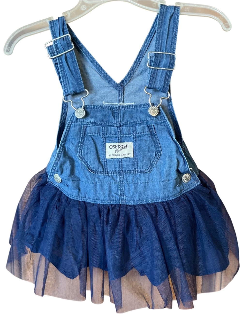 OshKosh B'gosh Navy Denim Tutu Overalls - Girls. 9M